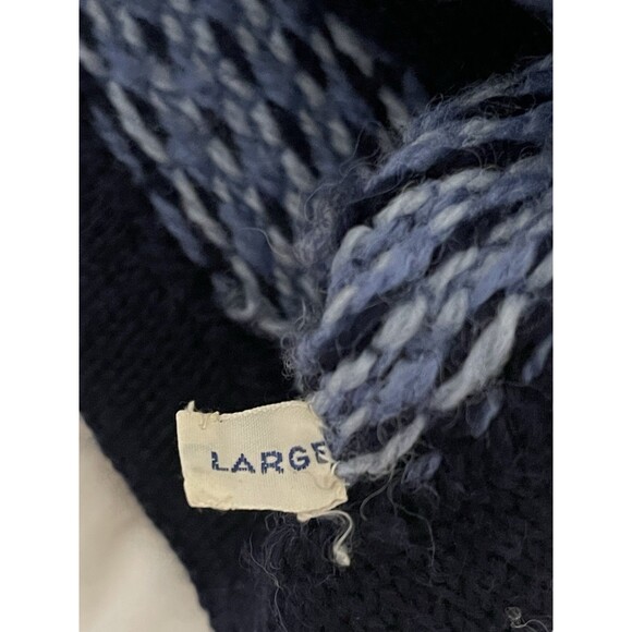 Paul Mage Sweater Womens Large Blue Fair Isle Wool Made in Denmark Vintage - Picture 8 of 11